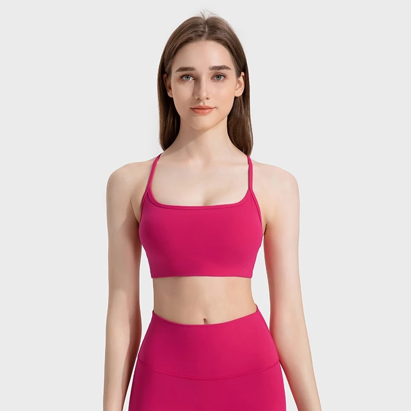 Strappy Open-Back Sports Bra | Double-Brushed Nylon-Spandex Yoga Top for Studio-to-Street - Image 2