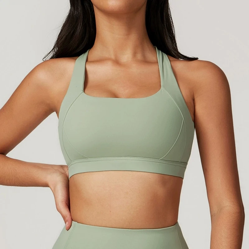 Cross-Back Straps High Impact Sports Bra| Low MOQ Custom Logo Yoga Wear - Image 4