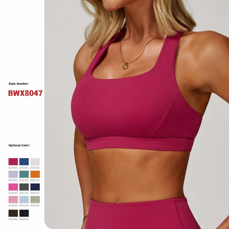 Cross-Back Straps High Impact Sports Bra| Low MOQ Custom Logo Yoga Wear - Image 3