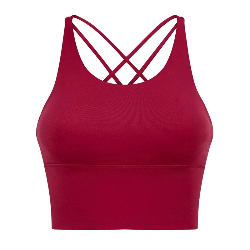 Women's Sports Wear High Support Longline Yoga Bra with Custom Logo Ready - Image 4