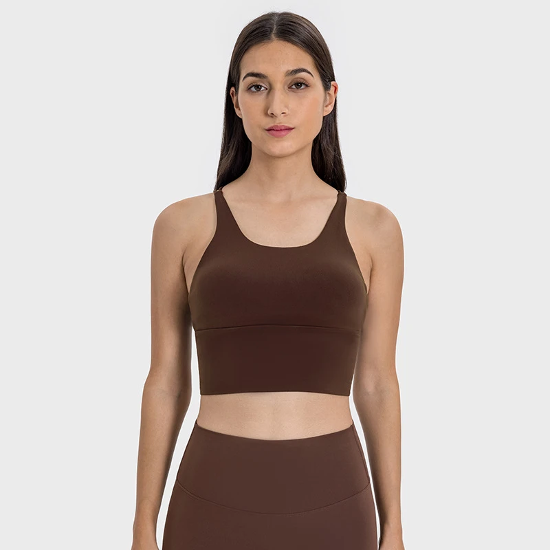 Women's Sports Wear High Support Longline Yoga Bra with Custom Logo Ready - Image 2