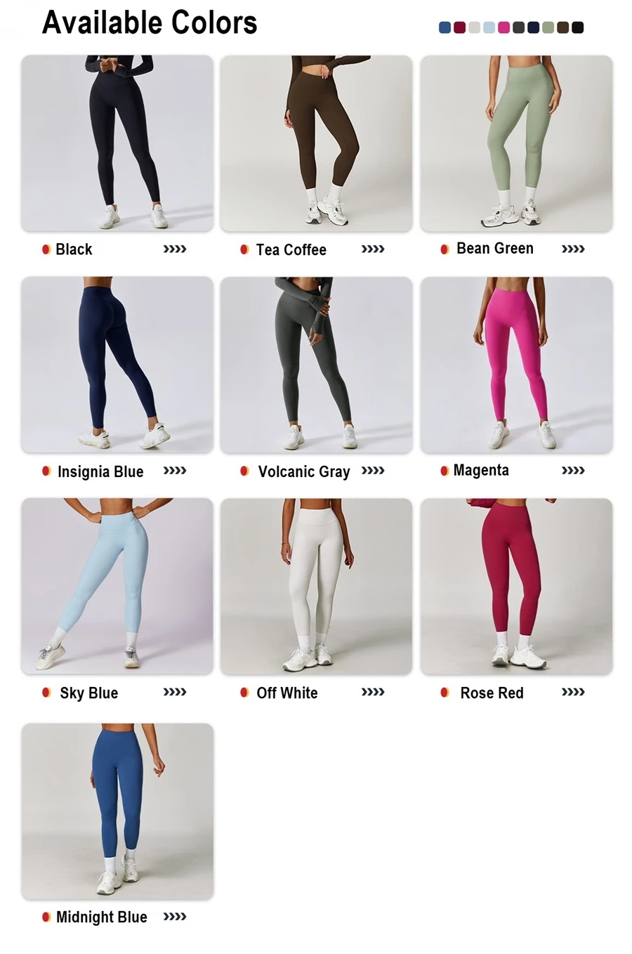 Women's 3 piece yoga set high waist leggings available colors
