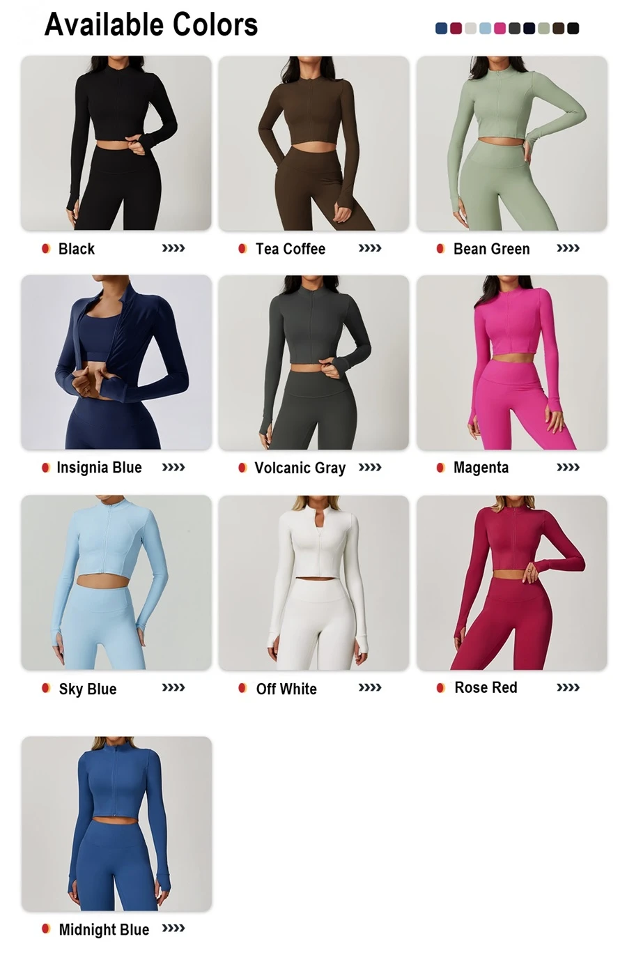 Women's 3 piece yoga set jacket available colors