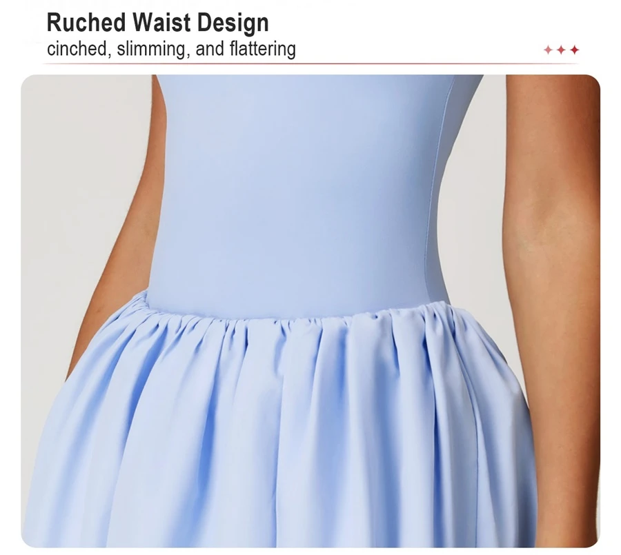 2-in-1 sports dress with built-in shorts for women key features