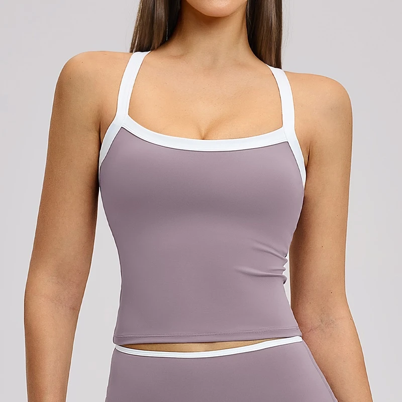 Soft backless yoga tank top for women fitness and running