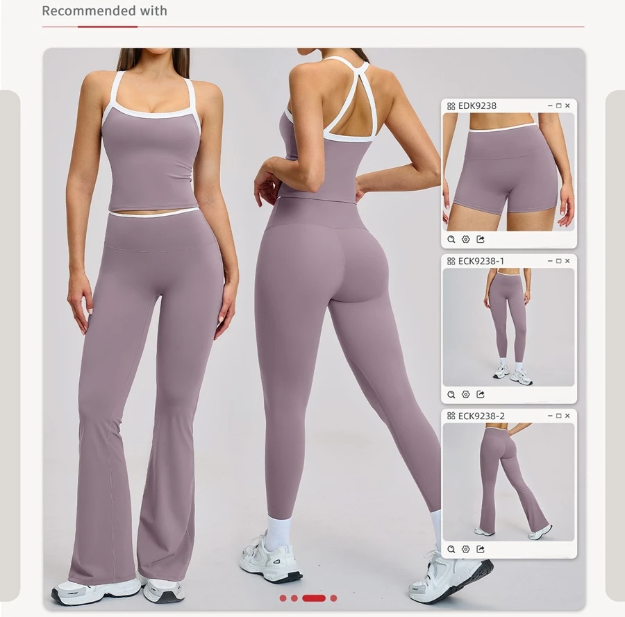 Soft backless yoga tank top for women fitness and running-matching set