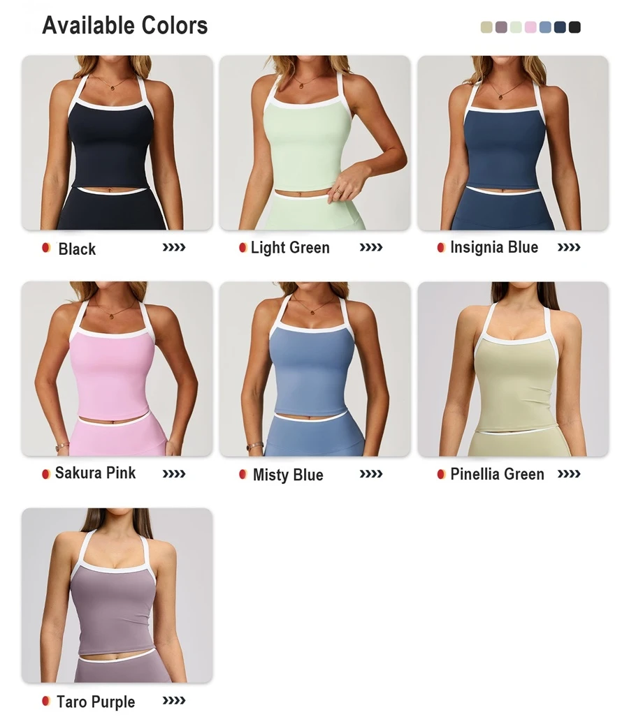 Soft backless yoga tank top for women fitness and running available colors