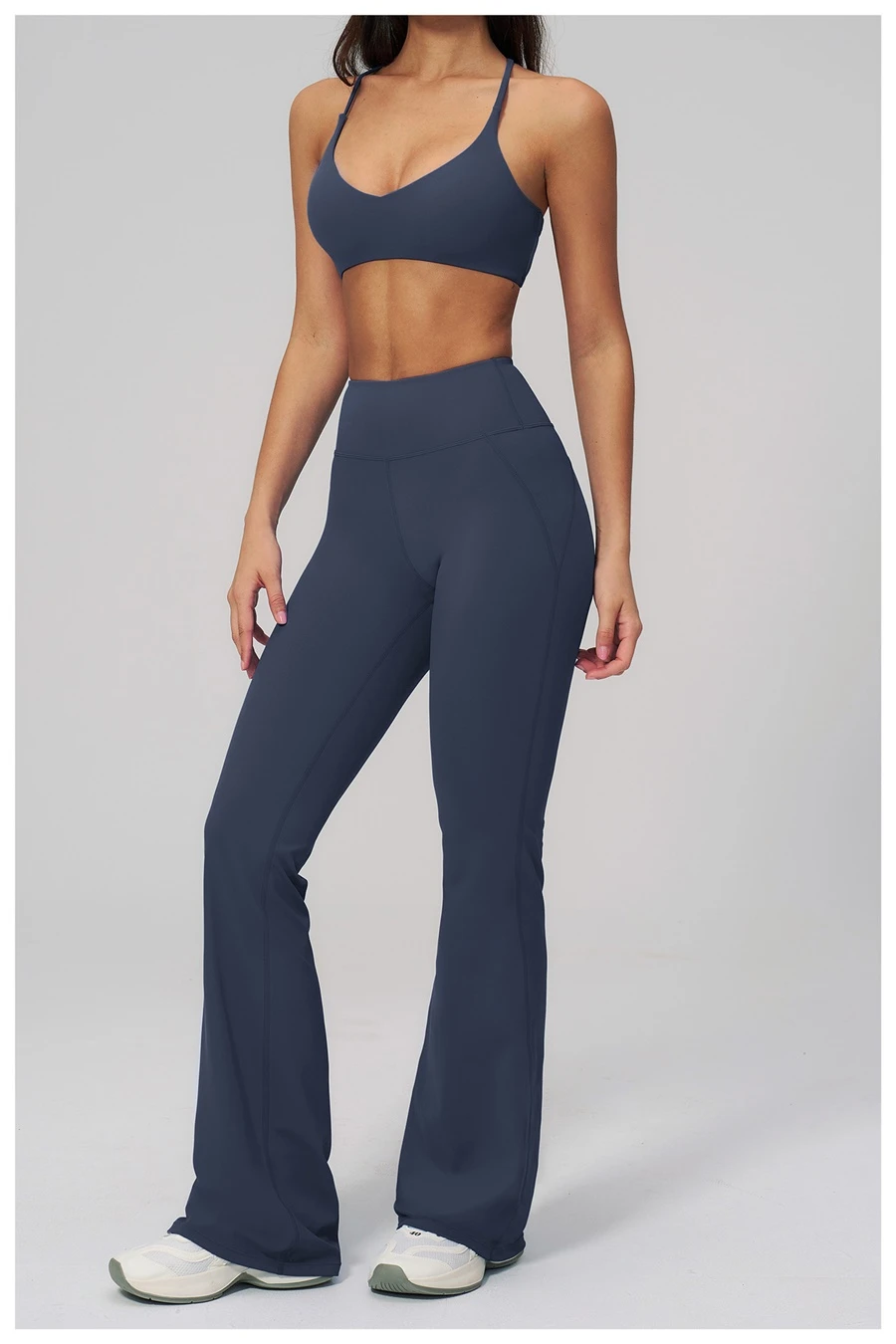 Woman wearing cloud soft cross back sports bra during gym and outdoor training