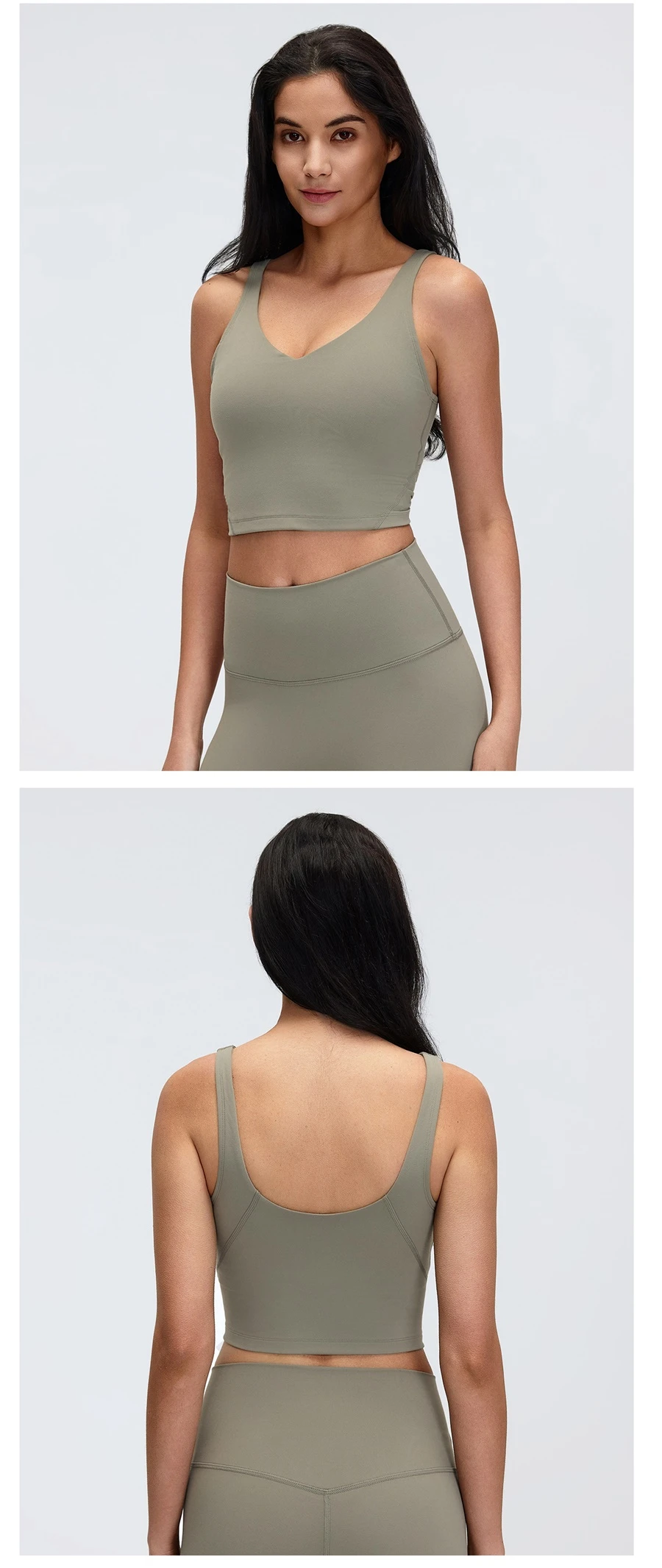 Soft brushed fabric sports bra with removable padded cups