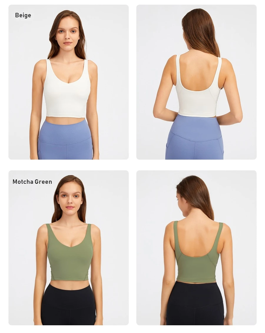 Soft brushed fabric sports bra with removable padded cups