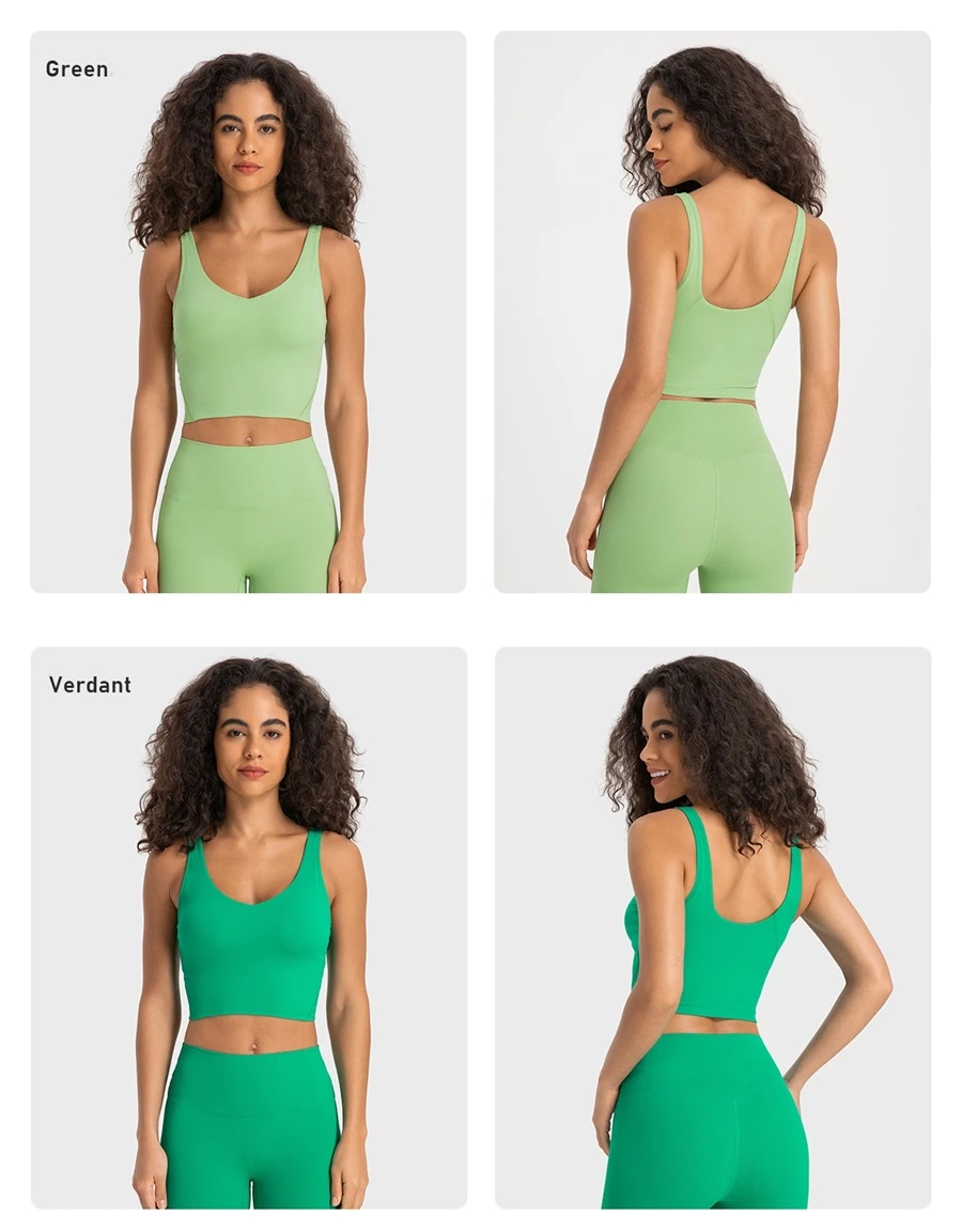 Women's deep V-neck workout bra with wide elastic shoulder straps