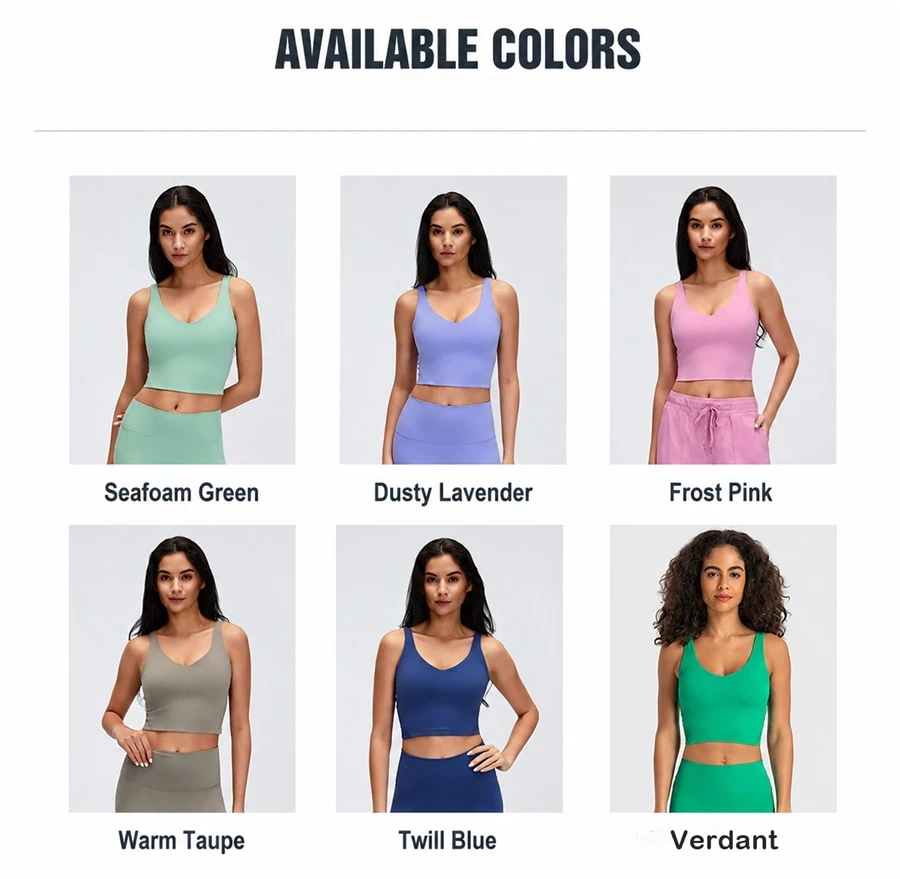 Women's V-neck medium support sports bra for yoga running and fitness-available colors