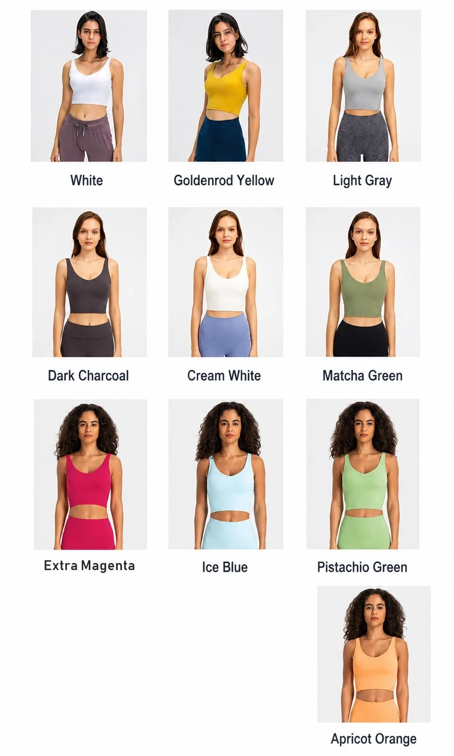 Women's V-neck medium support sports bra for yoga running and fitness-available colors