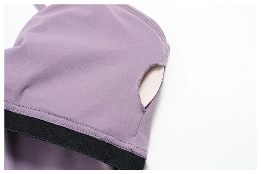 Women's buttery soft fitness tank with removable padded cups and adjustable straps-actual close up