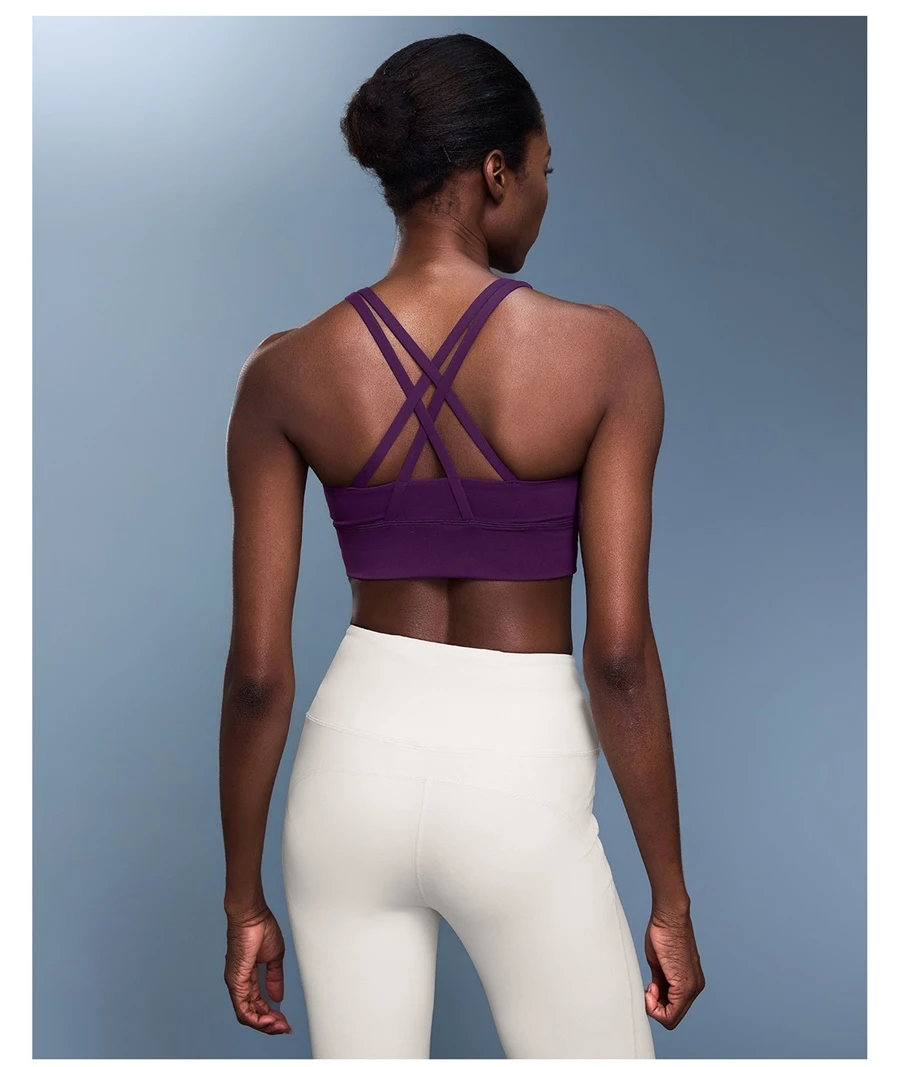 Private label custom logo sports bra made from brushed nylon spandex fabric