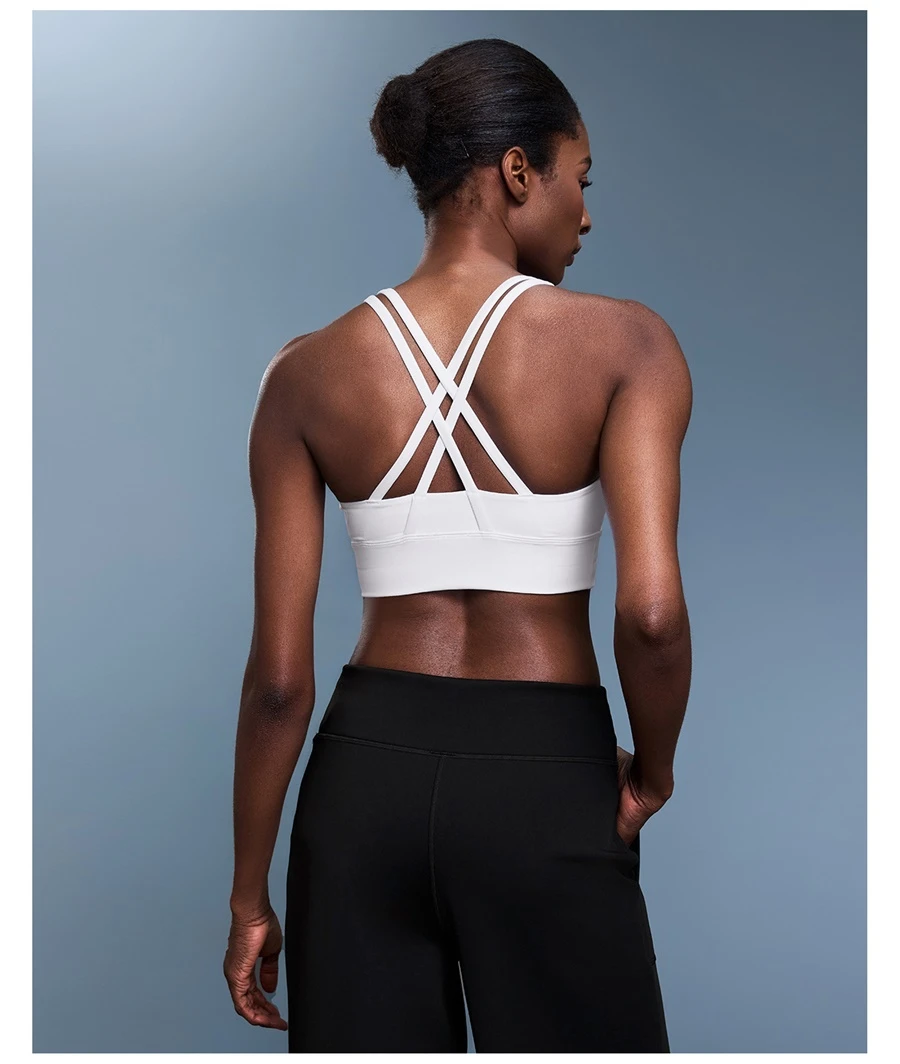Private label custom logo sports bra made from brushed nylon spandex fabric