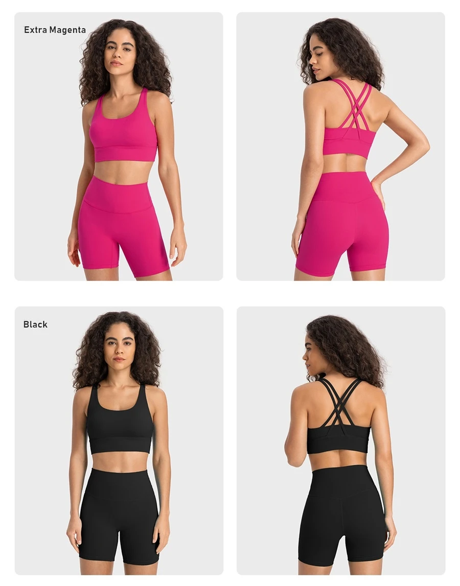 Private label custom logo sports bra made from brushed nylon spandex fabric