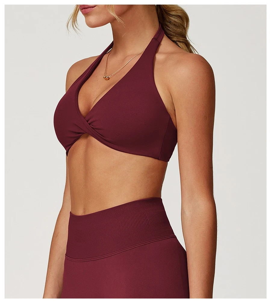 side view for the halter sports bra