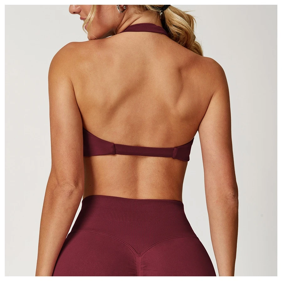 back view for halter sports bra