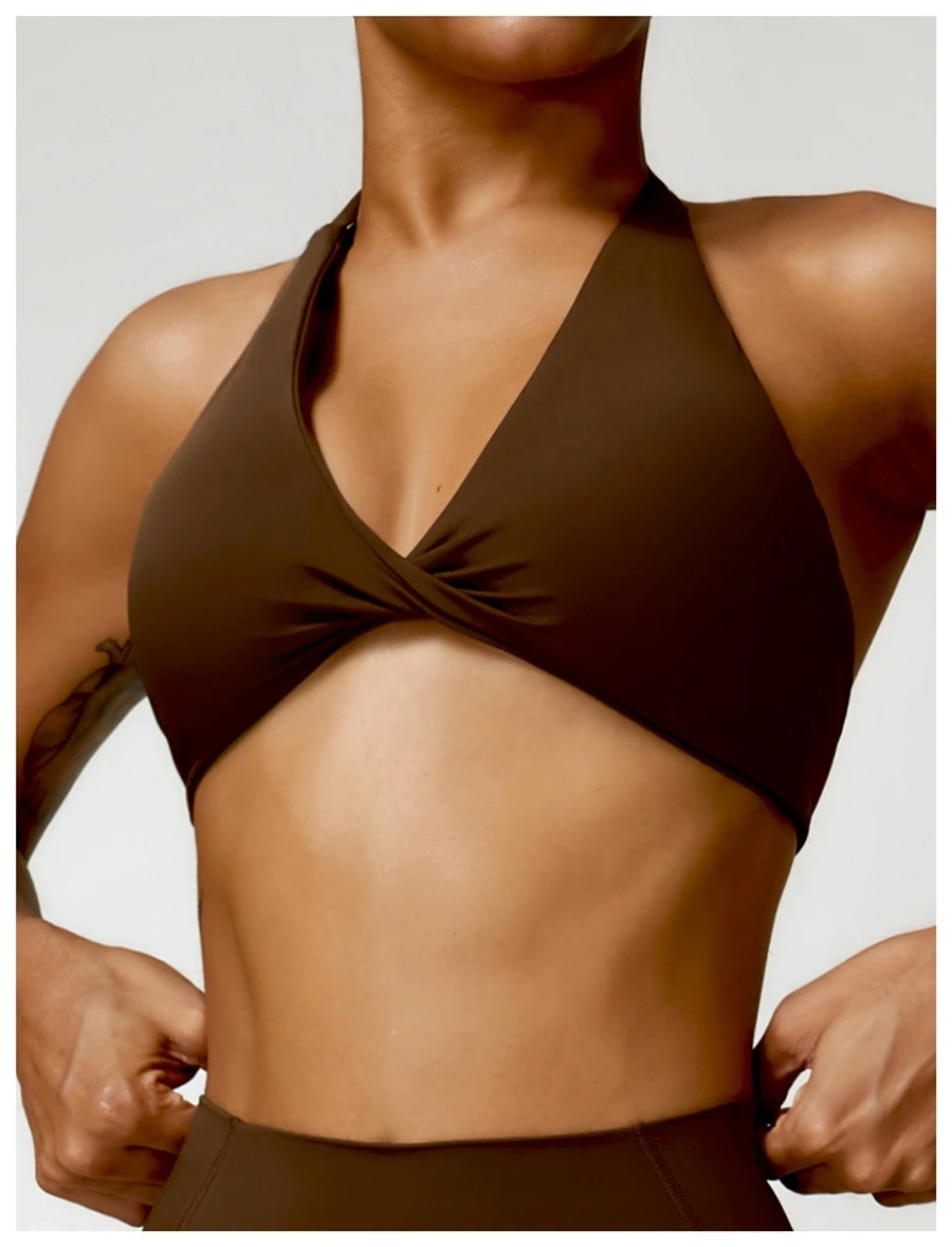 front view for the halter sports bra