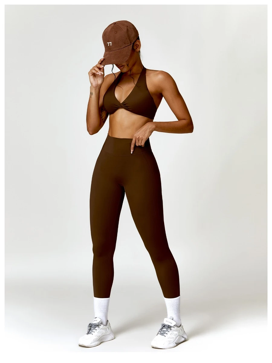 Women wearing cloud soft sports bra during yoga and outdoor fitness training