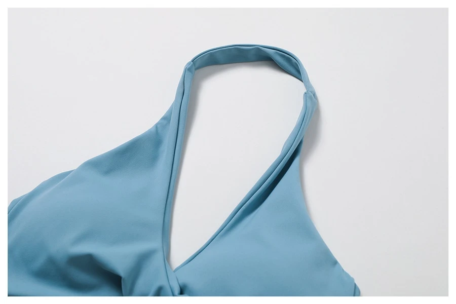 women's halter sports bra actual close up