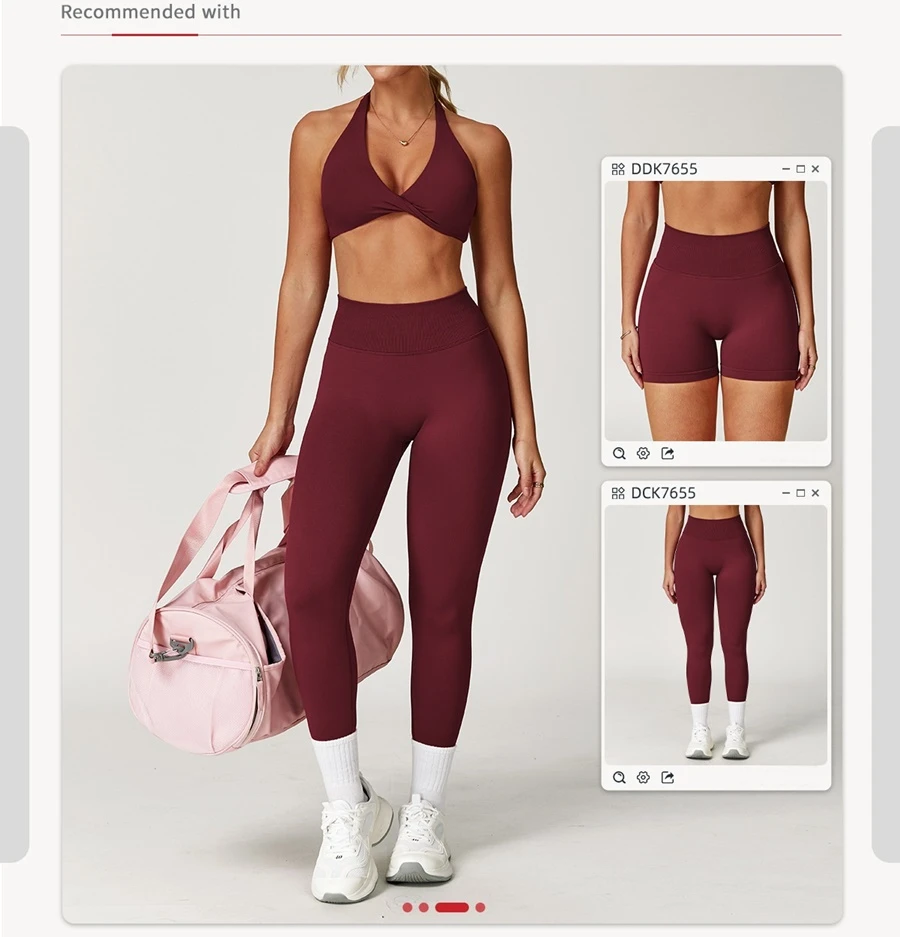 halter sports bra matching set