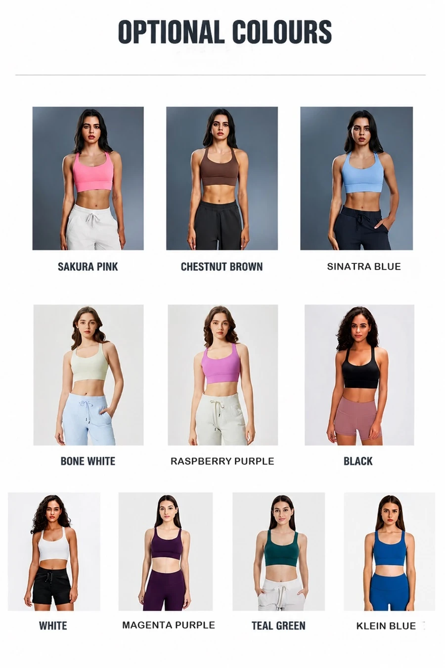 Women's high support cross back sports bra for high impact workouts-available colors