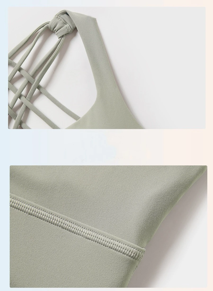 Women's gym bra made from soft double sided brushed nylon spandex fabric