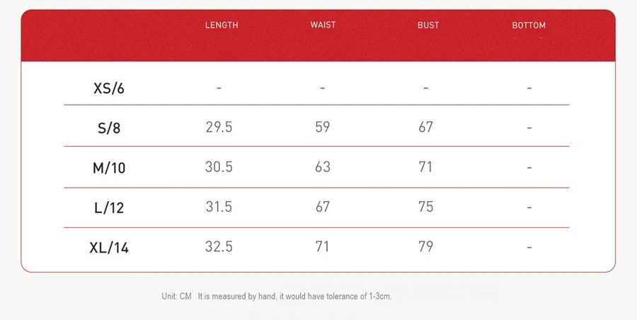 high support sports bra size chart