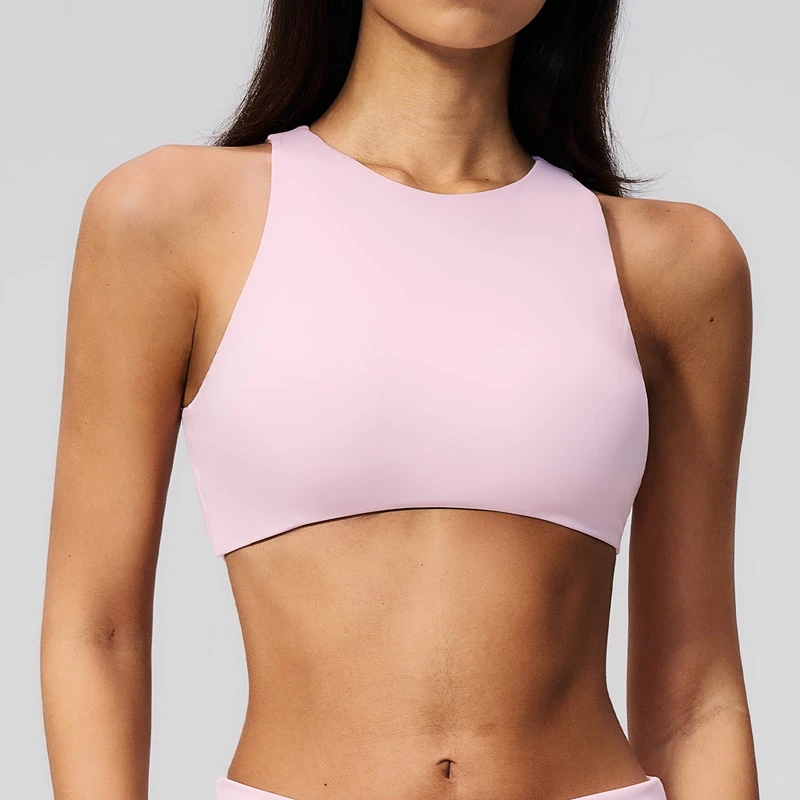 High support backless sports bra for women yoga fitness and workout-pink