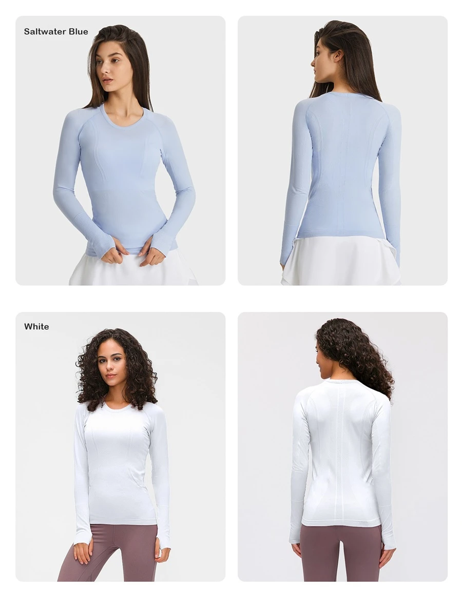 Slim fit seamless activewear top with breathable stretch fabric
