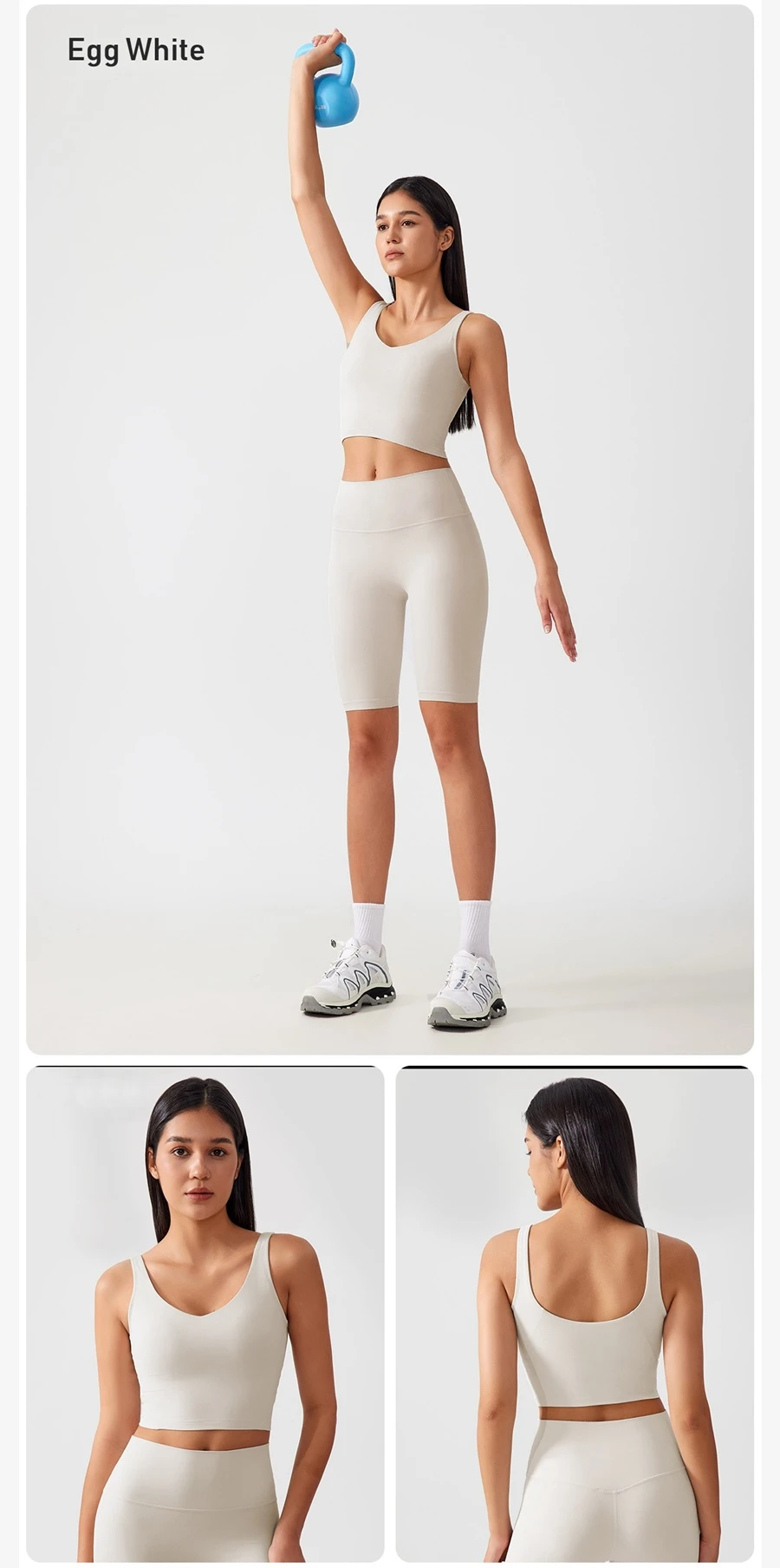 Longline yoga top with U-back breathable design for women
