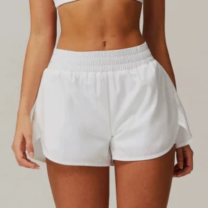 2 in1 Naked Feel Running Shorts | Layered Yoga Shorts with Side Pocket & Modesty Liner