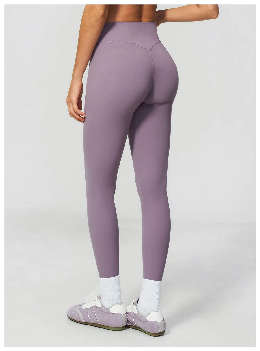 Scrunch butt lifting leggings with contour back design for women-lilac purple