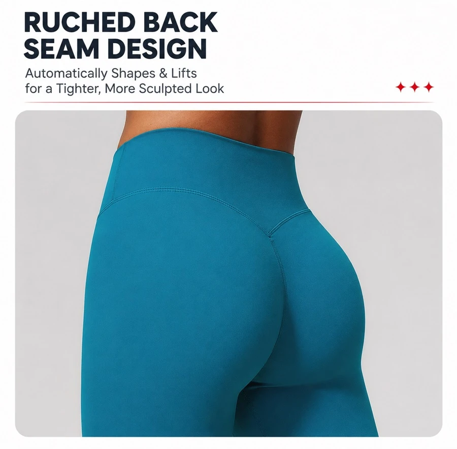 Scrunch butt lifting leggings with contour back design for women