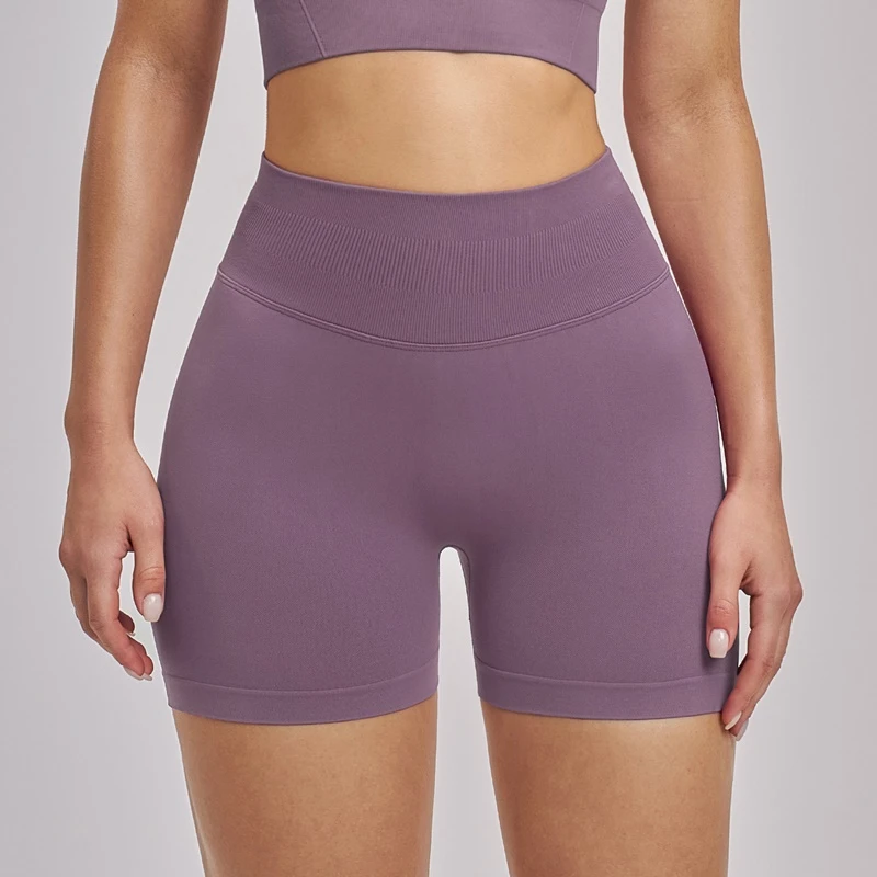 Private Label Yoga Wear High Waist Booty Lifting Seamless Gym Shorts - Image 2