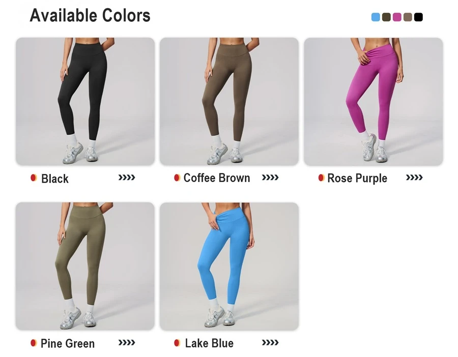 Women's seamless high waist yoga leggings with tummy control and booty lifting design-available colors