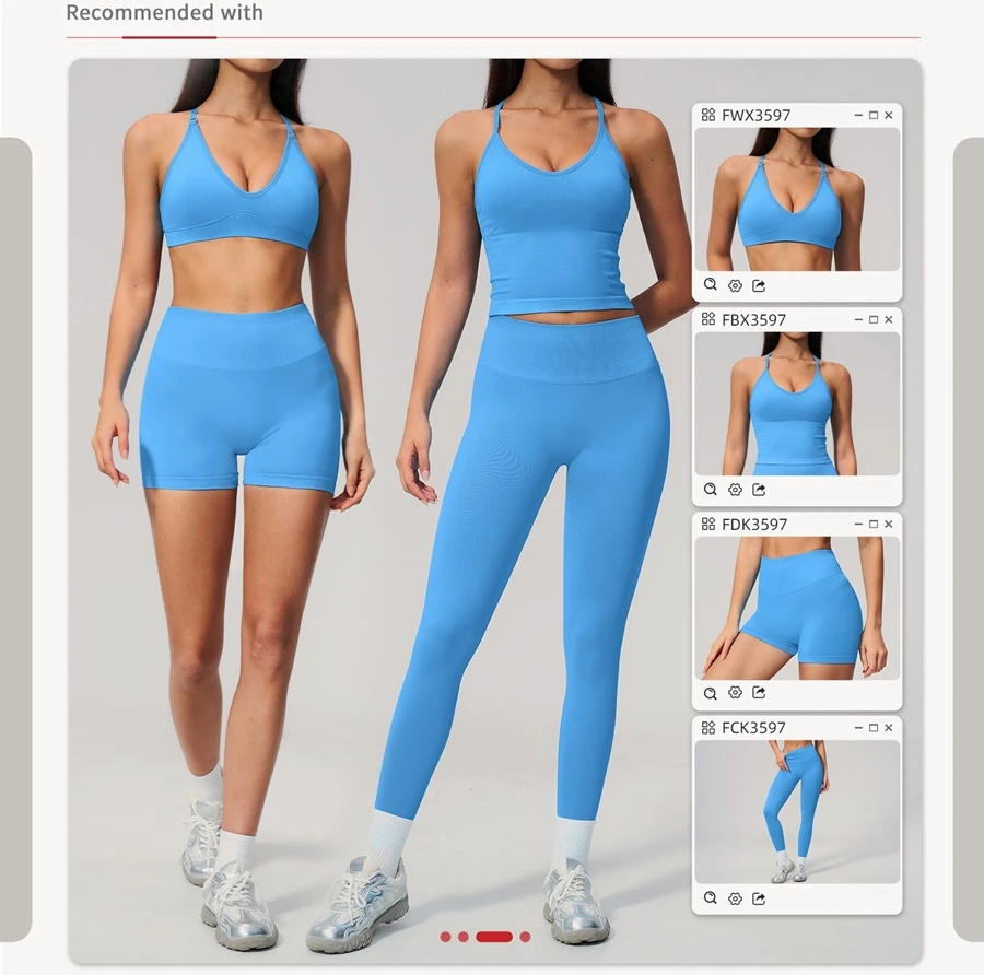 Women's seamless high waist yoga leggings with tummy control and booty lifting design-matching set