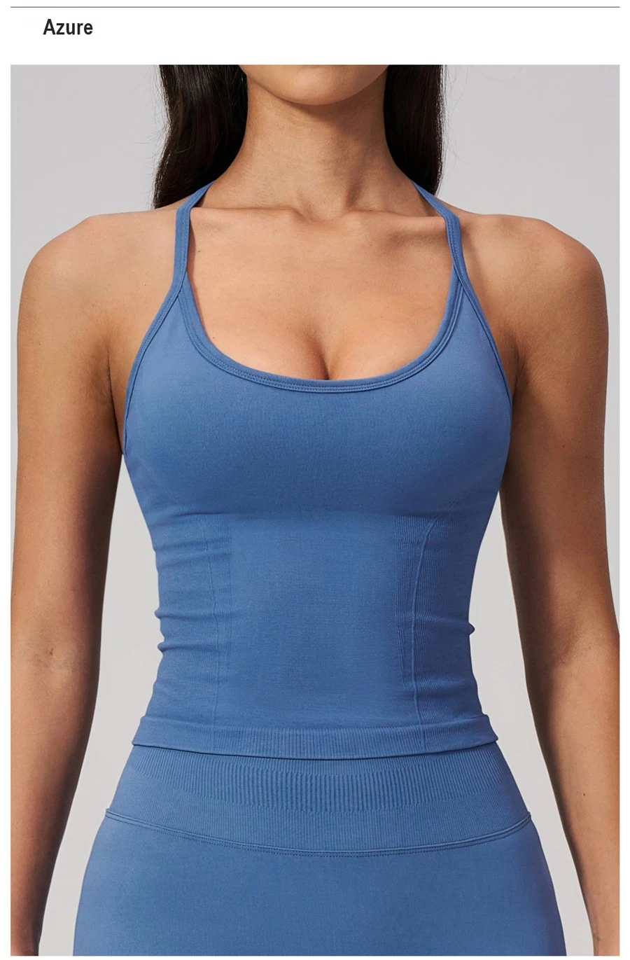 women's gym tank top-azure