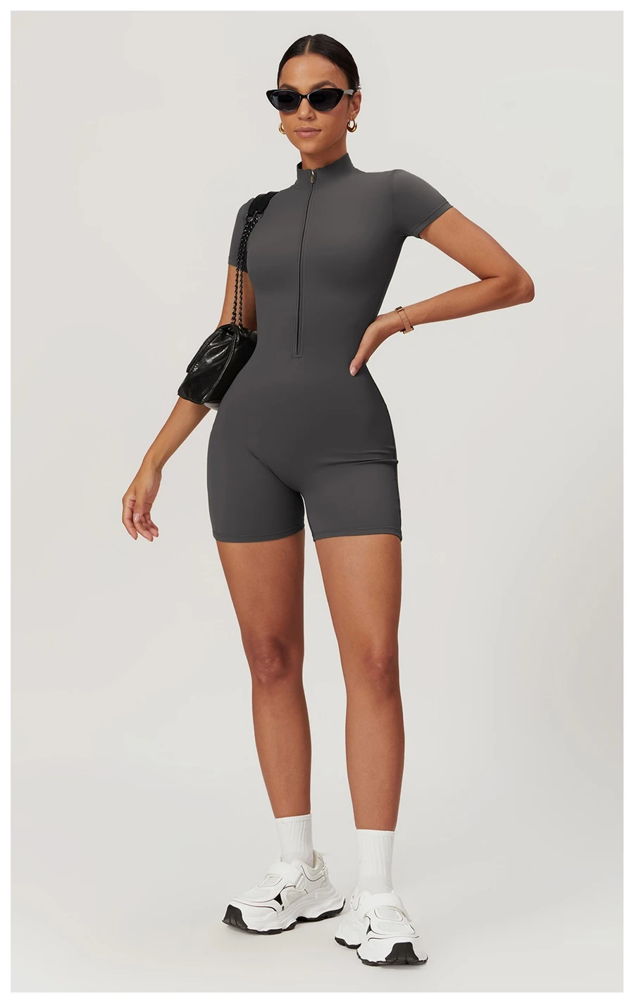 short jumpsuits freedom gray front