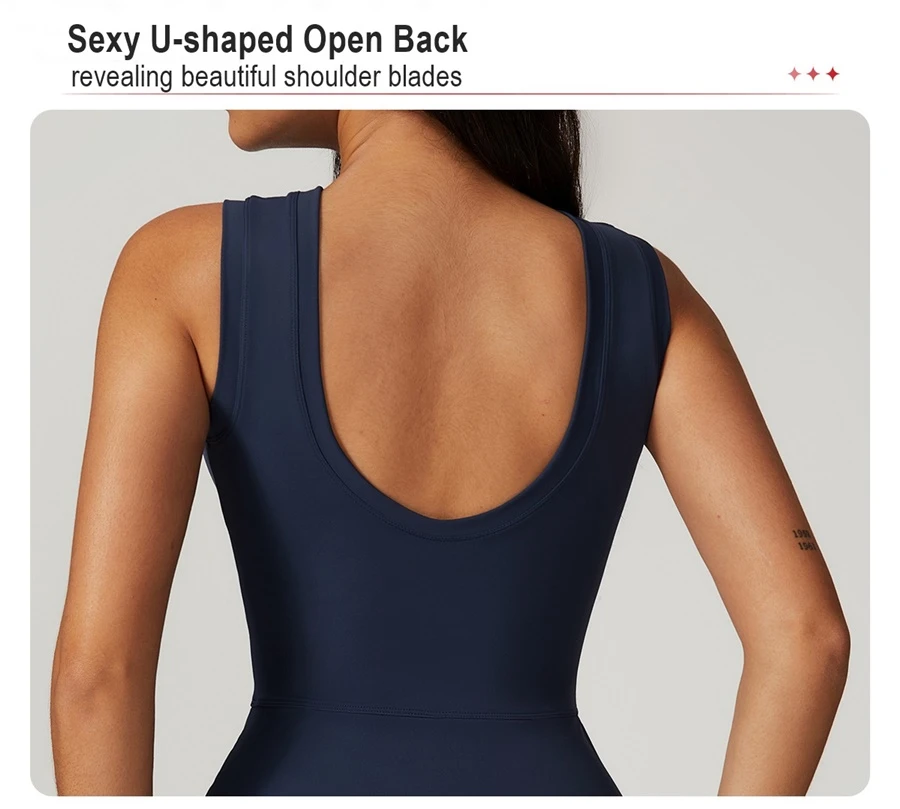 Tennis dress with built-in shorts  detail back