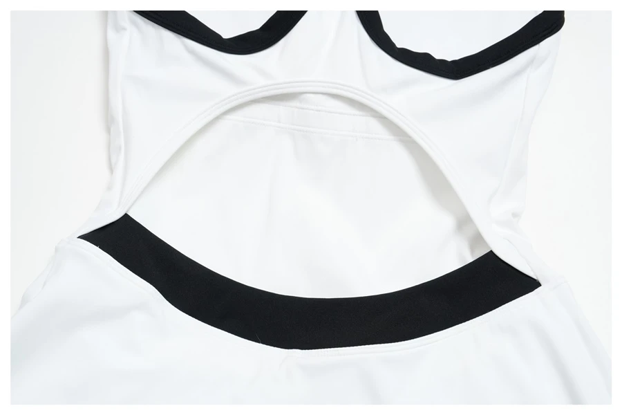 Women's open back workout dress highlighting breathable design