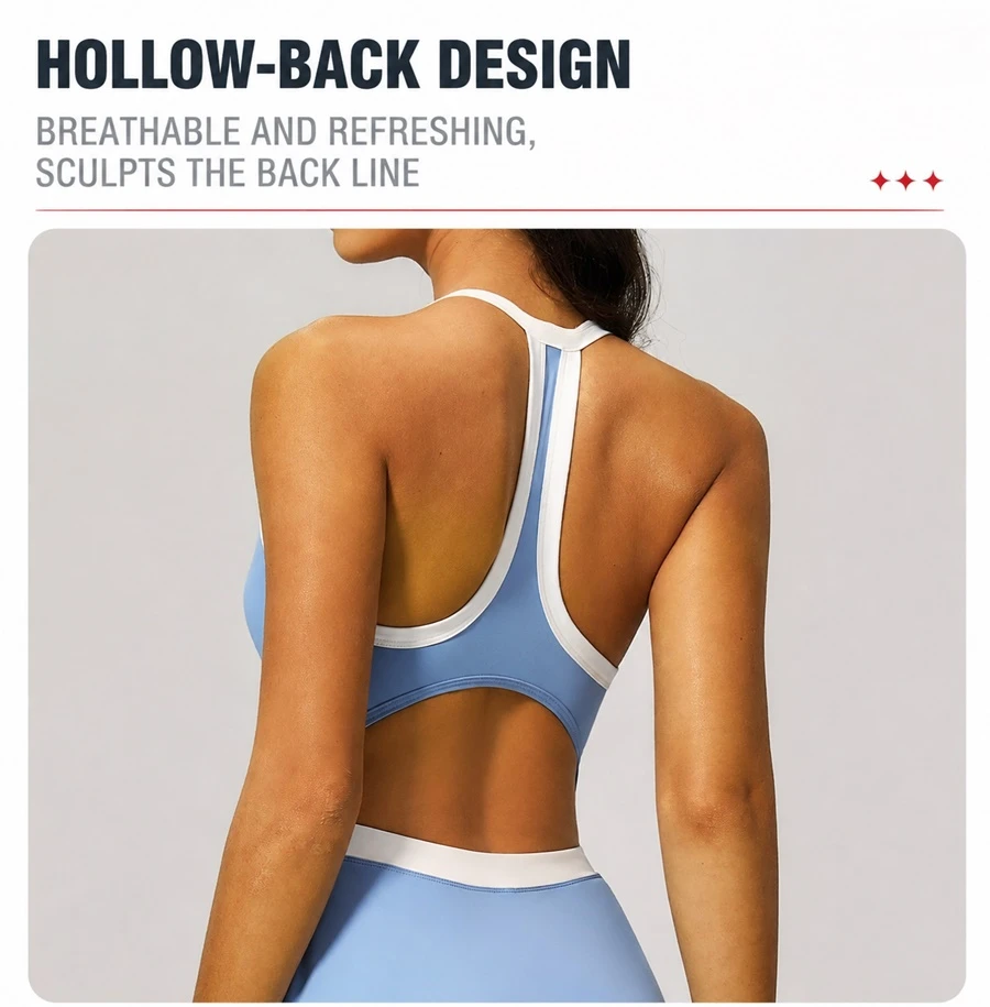 Women's open back workout dress highlighting breathable design