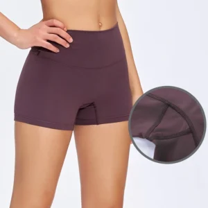 Custom Printed Logo Double Brushed High Waist No Camel Toe Gym Training Shorts