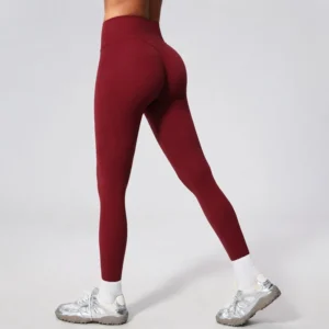 Women's high waist peach butt workout leggings with sculpting fit for yoga and running