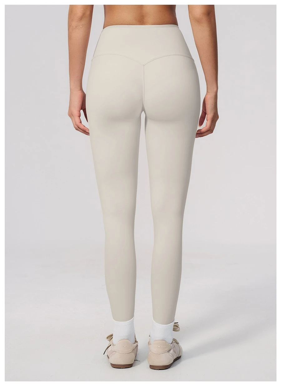 Women's peach butt lifting leggings with contour seam design-pearl grey