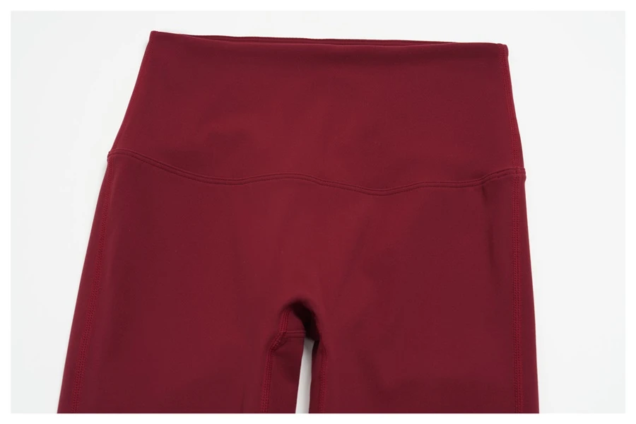 High waist tummy control leggings with double layer waistband for women