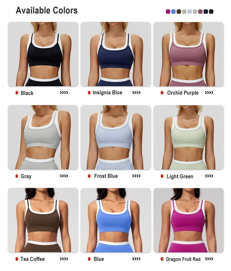 Women's ribbed naked-feel workout set sports bra available colors