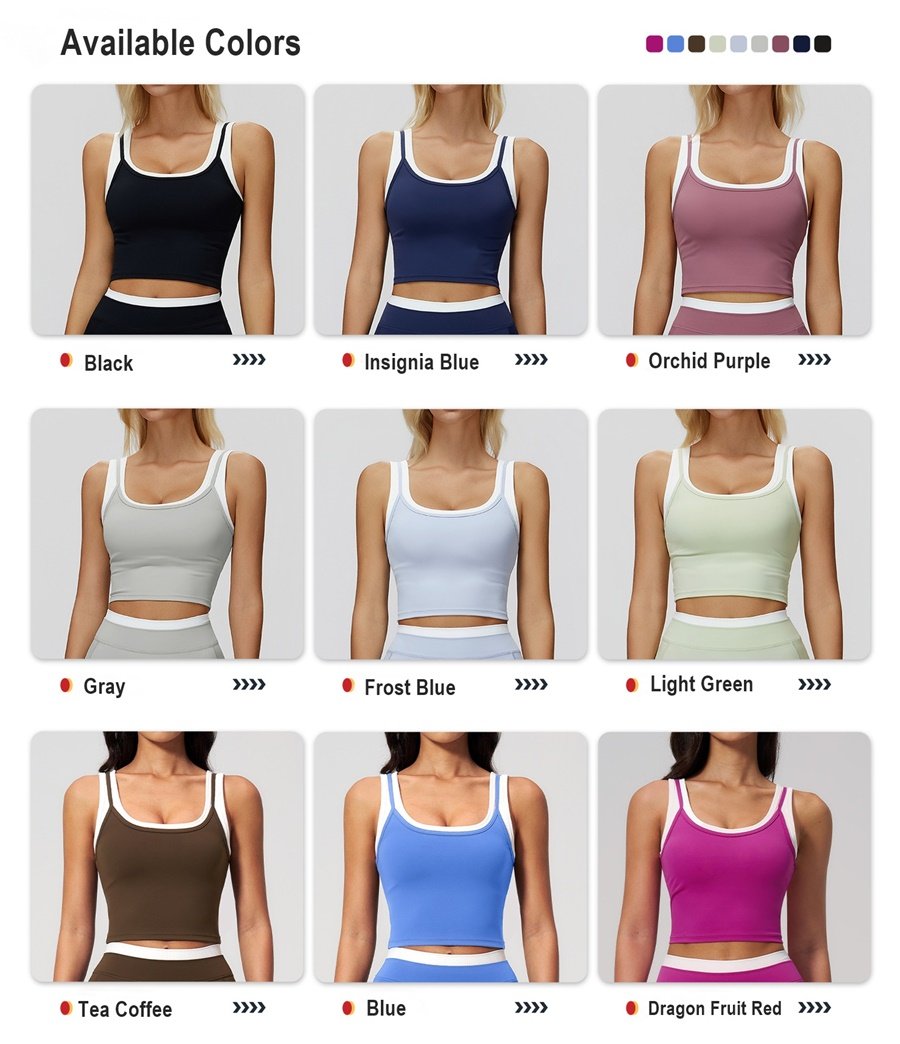 Women's ribbed naked-feel workout set, tank tops available colors